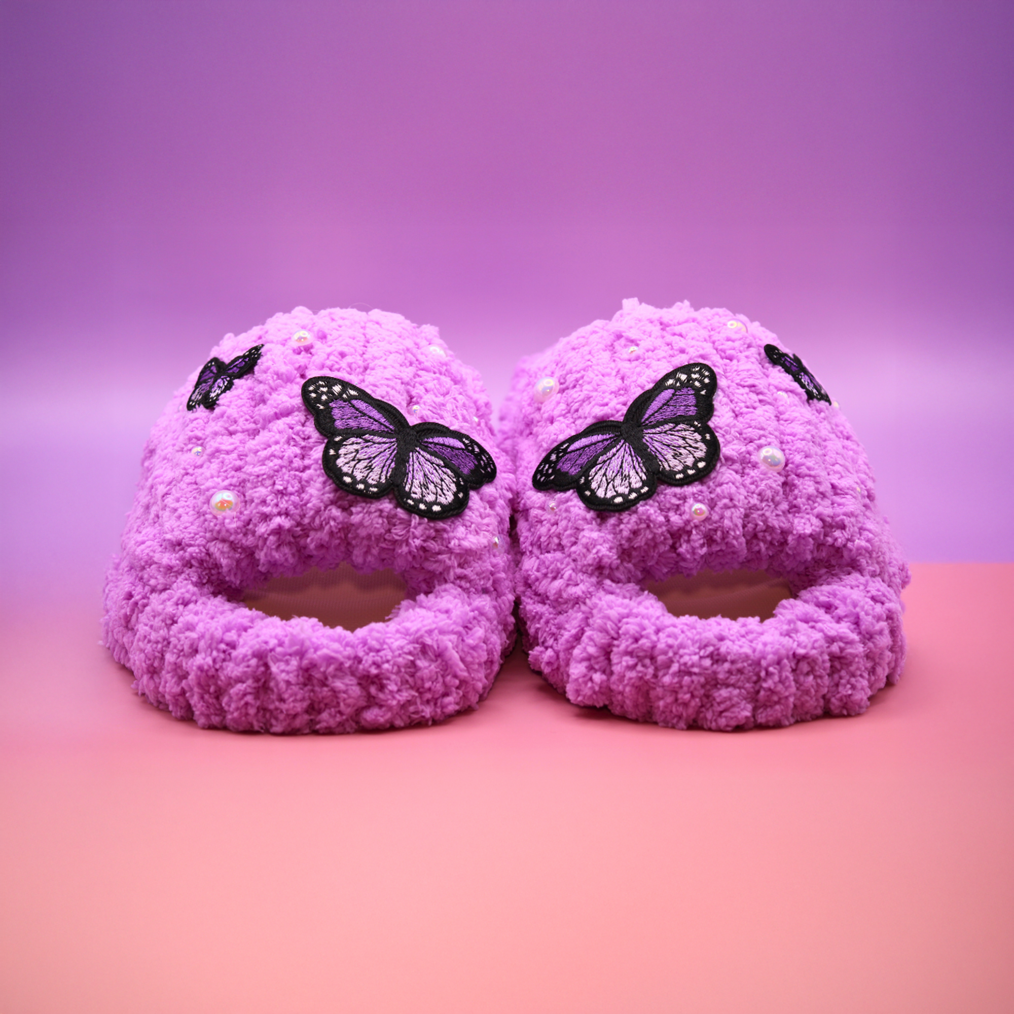 Lavender Mist Fluffy Slides for Women | COZY Craft